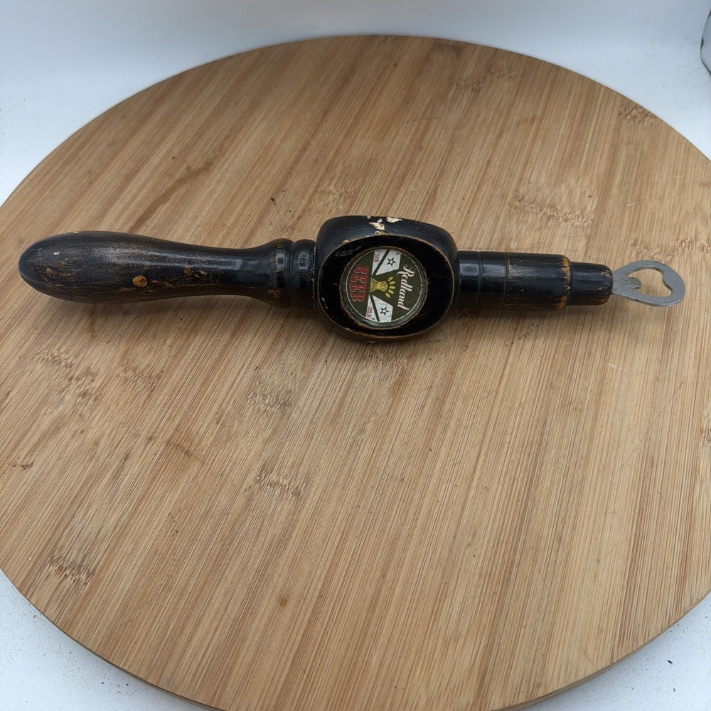 Vintage Redland Beer Wooden Tap Handle Bottle Opener‎ Breweriana 13"